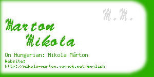 marton mikola business card